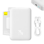 Powerbank magnetyczny Baseus Magnetic Mini 10000mAh, USB-C 20W MagSafe (biały)