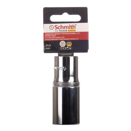 Nasadka sześciokątna długa 1/2" 24mm Schmith NS-12D-24