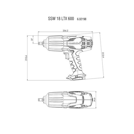 Klucz udarowy 18 V SSW 18 LTX 600 Metabo 602198660