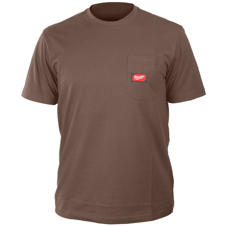 Koszulka brązowa S z kieszonką z krótkim rękawem Milwaukee 4932493028