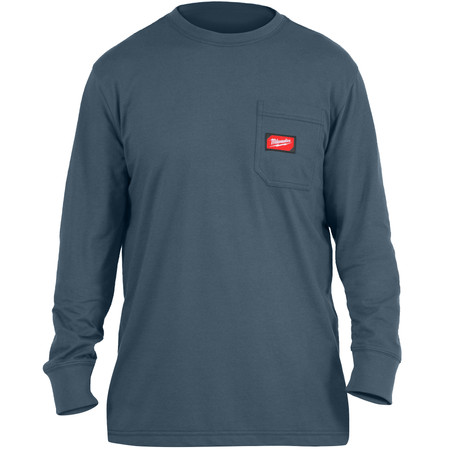Koszulka niebieska XXL z kieszonką z długim rękawem Milwaukee 4932493047