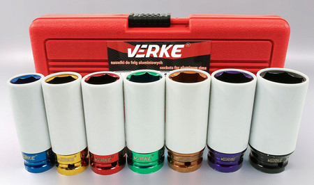 Nasadki Udarowe Do Felg Aluminiowych 1/2" 7 Szt. Verke