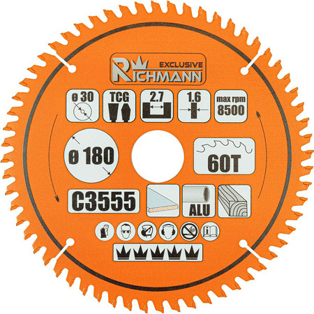 Piła tarczowa 150x20mm 40Z widiowa do laminatów alu drewna Richmann C3551