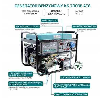 Agregat prądotwórczy KONNER SOHNEN KS7000EATS