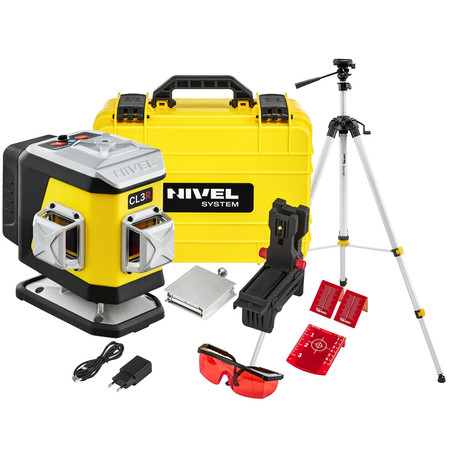 Laser krzyżowy (czerwony) 3x360 Nivel System CL3R + statyw zestaw
