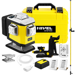 Laser krzyżowy (niebieski) 4x360 Nivel System CL5B + tyczka zestaw