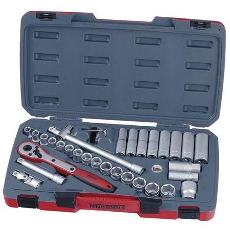 34-elementowy zestaw kluczy nasadowych z chwytem kwadratowym 1/2". Teng Tools 174570101 M1234