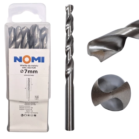 Wiertło do metalu 10 szt. 7mm Nomi hrc vector do stali tworzyw drewna żeliwa 
