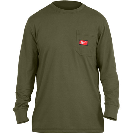 Koszulka zielona XXL z kieszonką z długim rękawem Milwaukee 4932493052