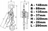 Wciągarka łańcuchowa hakowa 750kg 0,75T Viber-System WH750
