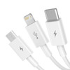 Kabel USB 3w1 Baseus Superior Series, USB do micro USB / USB-C / Lightning, 3.5A, 1.5m (biały)