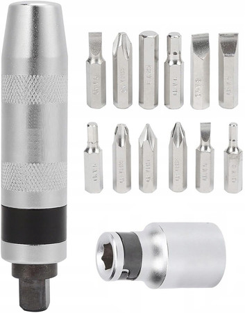 Śrubokręt wkrętak wykrętak do podbijania 1/2'' Verke V86449 + bity zestaw