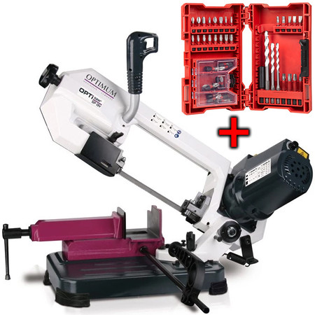 Piła taśmowa kątowa Optisaw SP 13V Optimum 3300075 + zestaw bitów i wierteł