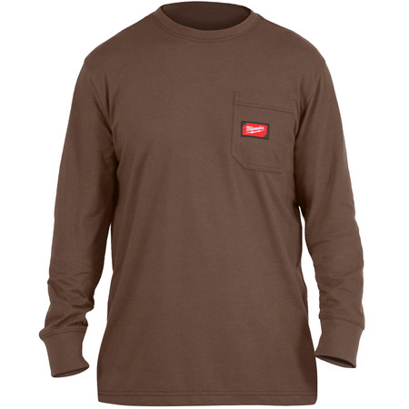 Koszulka brązowa XXL z kieszonką z długim rękawem Milwaukee 4932493062
