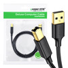 UGREEN US135 Kabel USB 2.0 A-B do drukarki, pozłacany, 2m (czarny)
