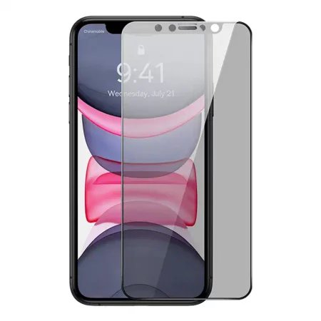 Szkło hartowane z filtrem prywatyzującym 0.3mm Baseus do iPhone 11/XR