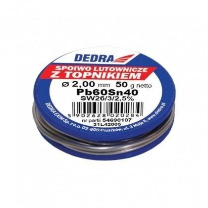 Lut z topnikiem 2,0mm 50g 40%SN Dedra 31L42005