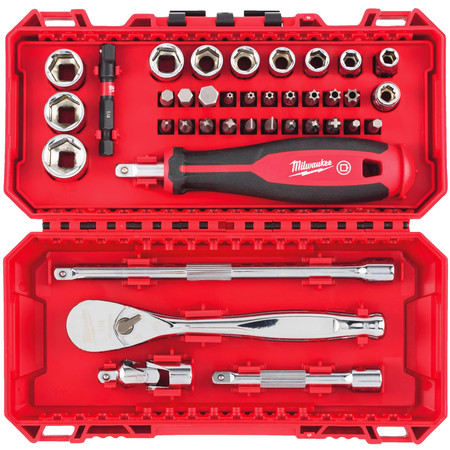 Zestaw grzechotka, nasadki 1/4" i bity udarowe Milwaukee 4932498381