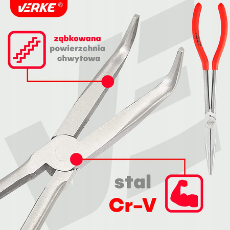 Szczypce kombinerki długie 11" 4szt zestaw Verke V87060
