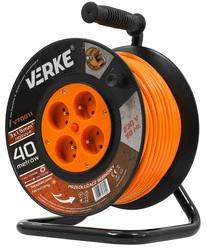 Przedłużacz na bębnie 3x1,5mm 40m 4 gniazda bezpiecznik Verke V70011