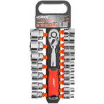 Klucze nasadowe z grzechotką 1/2'' 72T 19szt zestaw nasadek Verke V39095