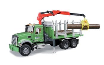 Mack Granite ciężarówka z żurawiem do przewozu drewna BRUDER 02824