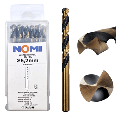 Wiertło do metalu 5,2mm Nomi hrc pro do stali tworzyw aluminium drewna