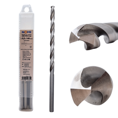 Wiertło do metalu 6,5x148mm przedłużane Nomi hrc pro long długie din 340