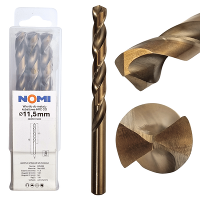 Wiertło do metalu kobaltowe 11,5mm hrc co Nomi do stali tworzyw aluminium