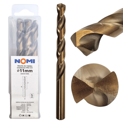 Wiertło do metalu kobaltowe 11mm hrc co Nomi do stali tworzyw aluminium