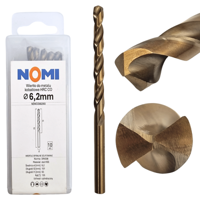 Wiertło do metalu kobaltowe 6,2mm hrc co Nomi do stali tworzyw aluminium