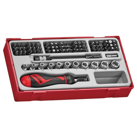 84-elementowy zestaw grotów i rękojeści wkrętakowej grzechotkowej Teng Tools 269920104