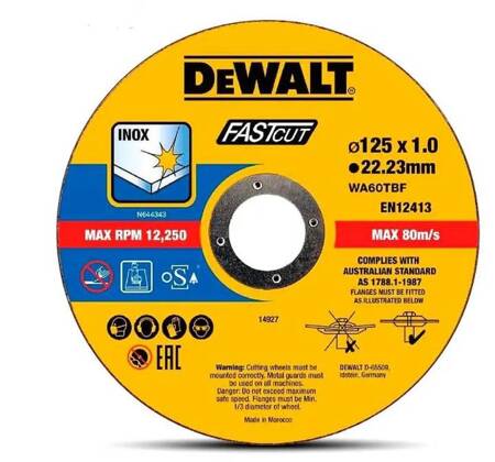 DEWALT TARCZA DO CIĘCIA METALU 125X1X22,23
DT20540