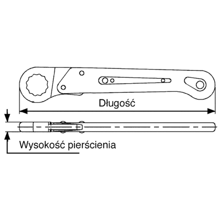 KLUCZ OCZKOWY ZAPADKOWY 17mm TENG TOOLS 186790317