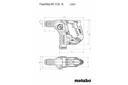 Młoto-wiertarka akumulatorowa POWERMAXX BH 12 BL 16 Metabo 600207840