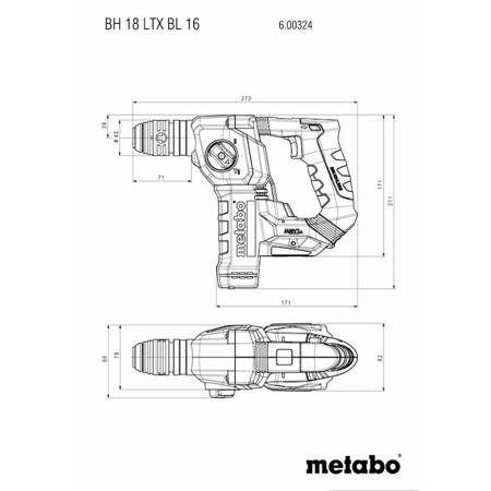 Młotowiertarka 18 V BH 18 LTX BL 16 Metabo 600324850