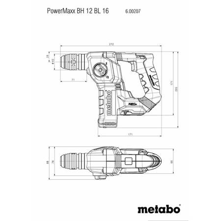 Młotowiertarka akumulatorowa 1,3 J POWERMAXX BH 12 BL 16 Metabo 600207800