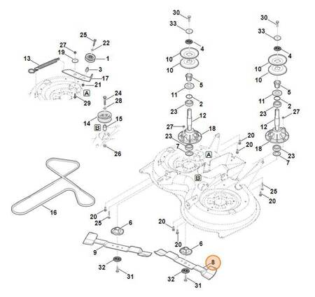 Nóż Lewy Traktora Ogrodowego STIHL RT 5097 MT 5097 6160-702-0100