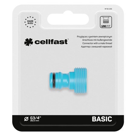 Przyłącze z gwintem zewnętrznym 3/4" BASIC Cellfast 50-235