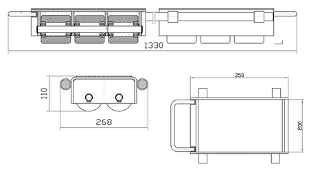 Rolki transportowe podwójne 12000kg 12T Viber-System PRT12