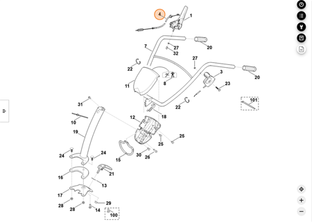 Stihl Cięgło uchwytu glebogryzarki 6241-710-9915