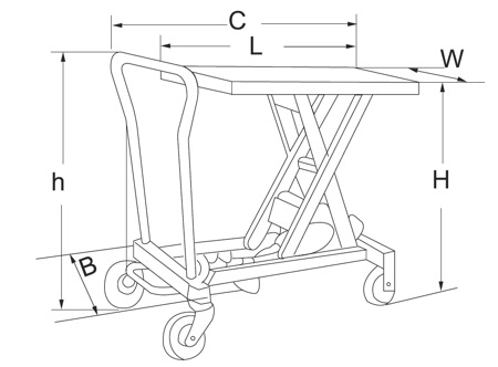 Stół nożycowy jezdny podnośnik 800kg Viber-System SNJ80