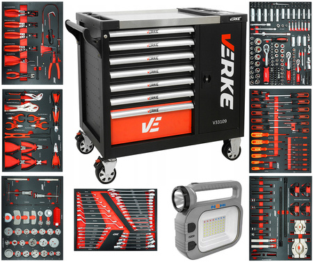 Szafka narzędziowa EVA 306 Elementów Verke V33109 + Lampa GRATIS