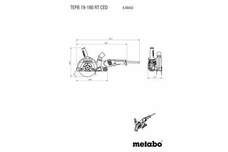 Szlifierka kątowa TEPB 19-180 RT CED diamentowy system cięcia Metabo 600433500