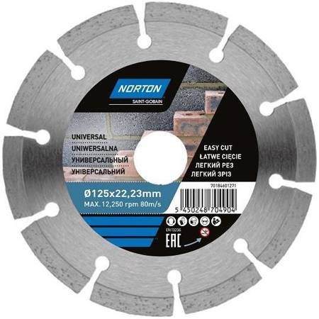 TARCZA DIAMENTOWA UNIVERSAL 125x25,4/22,23 mm NORTON 70184601271