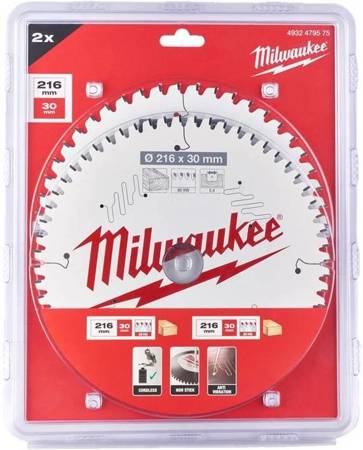 TARCZE DO DREWNA 216x30 2szt MILWAUKEE 4932479575