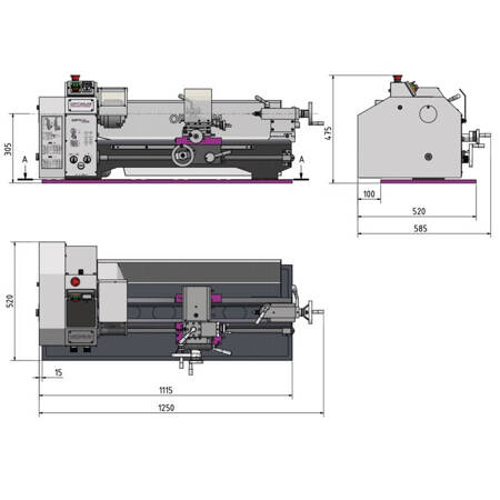 Tokarka OPTITURN TU 2506 230V Optimum 3425001