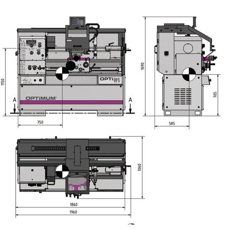 Tokarka Optiturn TZ 4 Optimum 3432240