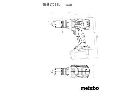 Wiertarka udarowa akumulatorowa SB18LTX-3  BL I  + walizka i ładowarka +2 akumulatory Metabo 602356650