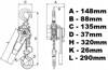 Wciągarka łańcuchowa hakowa 750kg 0,75T Viber-System WH750